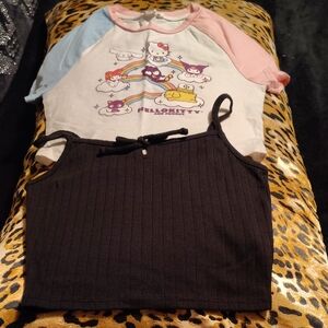 Jade Black and Cream Top